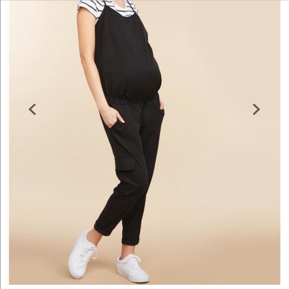 Maternity black jumpsuit. Size L NWOT